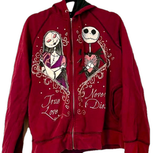 Disney Nightmare Before Christmas True Love hooded Zip Up sweatshirt